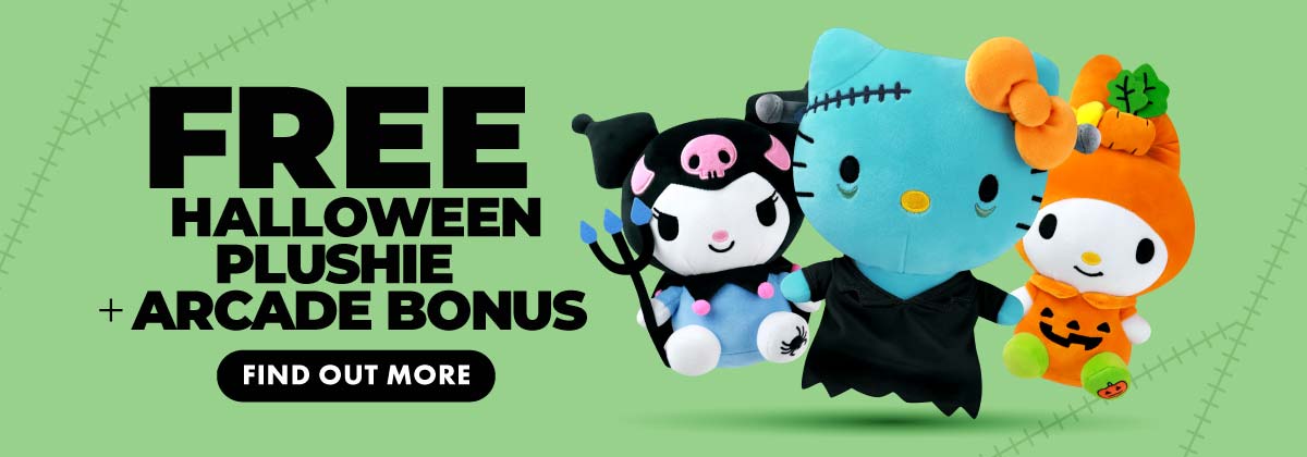 Halloween Hello Kitty plush in spooky costume – limited edition collectible at Timezone and Kingpin NZ